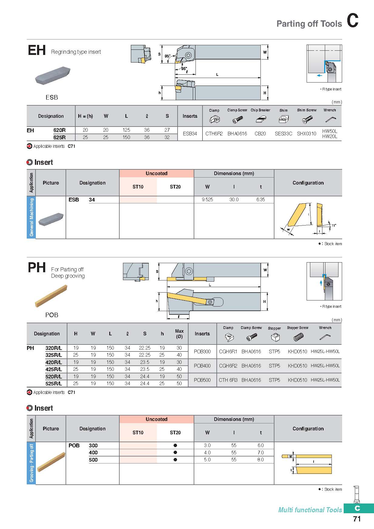 Parting tool holder Tac Tools